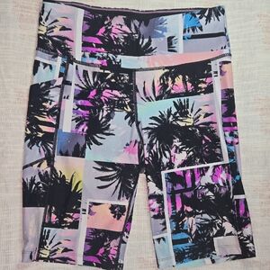 Calvin Klein Black and Purple Bike Shorts Athletic Style